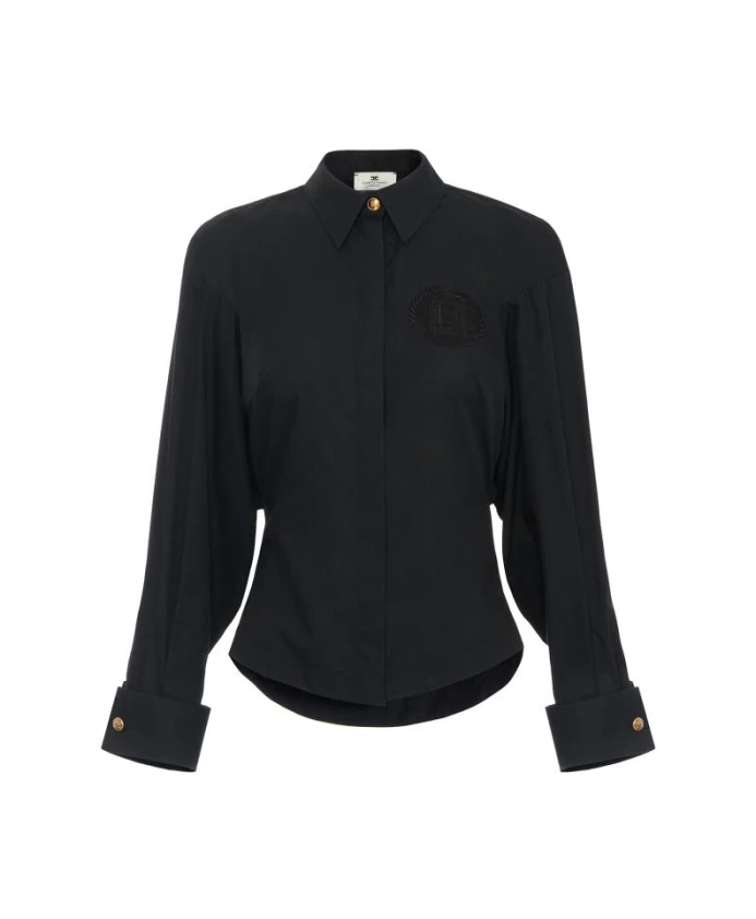 Рубашка из поплина с длинными рукавами Elisabetta Franchi, черный
Рубашка из поплина с длинными рукавами Elisabetta Franchi, черный