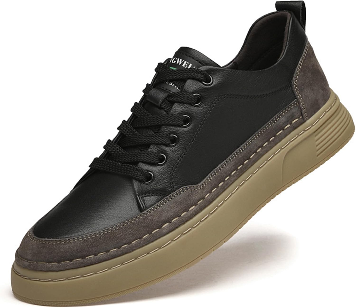 Мужские кроссовки из натуральной кожи с эластичной шнуровкой, низкие, удобные, с противоскользящей легкой мягкой подошвой, для ходьбы, ретро-кроссовки для повседневного и спортивного использования Crepuscute, черный
Мужские кроссовки из натуральной кожи с эластичной шнуровкой, низкие, удобные, с противоскользящей легкой мягкой подошвой, для ходьбы, ретро-кроссовки для повседневного и спортивного использования Crepuscute, черный