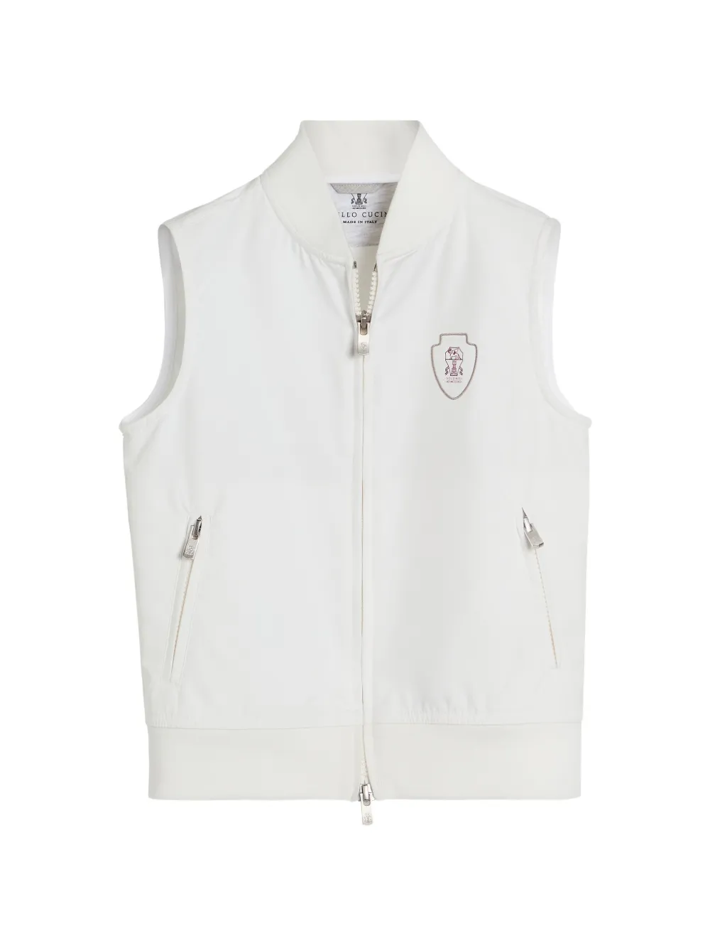 Нейлоновый жилет с логотипом Brunello Cucinelli Kids, белый
Нейлоновый жилет с логотипом Brunello Cucinelli Kids, белый