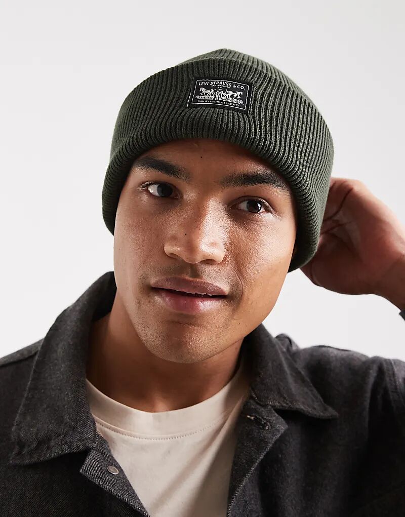 Вязаная шапочка Levi's с нашивками оливково-зеленого цвета
Вязаная шапочка Levi's с нашивками оливково-зеленого цвета