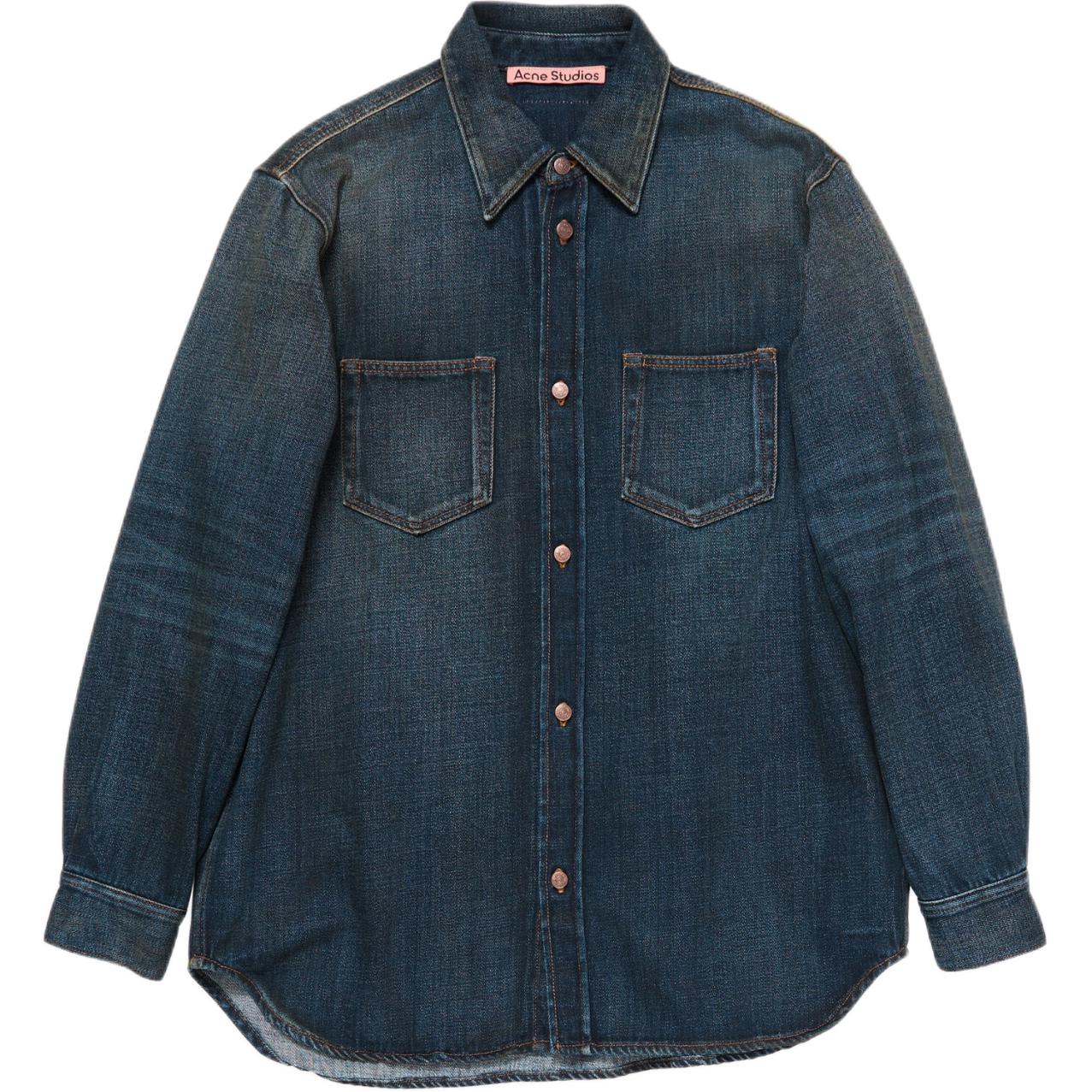 Acne Studios Джинсовая рубашка с двумя карманами, Dark Blue 
Acne Studios Джинсовая рубашка с двумя карманами, Dark Blue