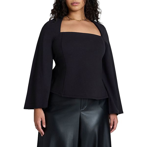 Женский топ с квадратным вырезом и декоративными швами plus size Eloquii
Женский топ с квадратным вырезом и декоративными швами plus size Eloquii