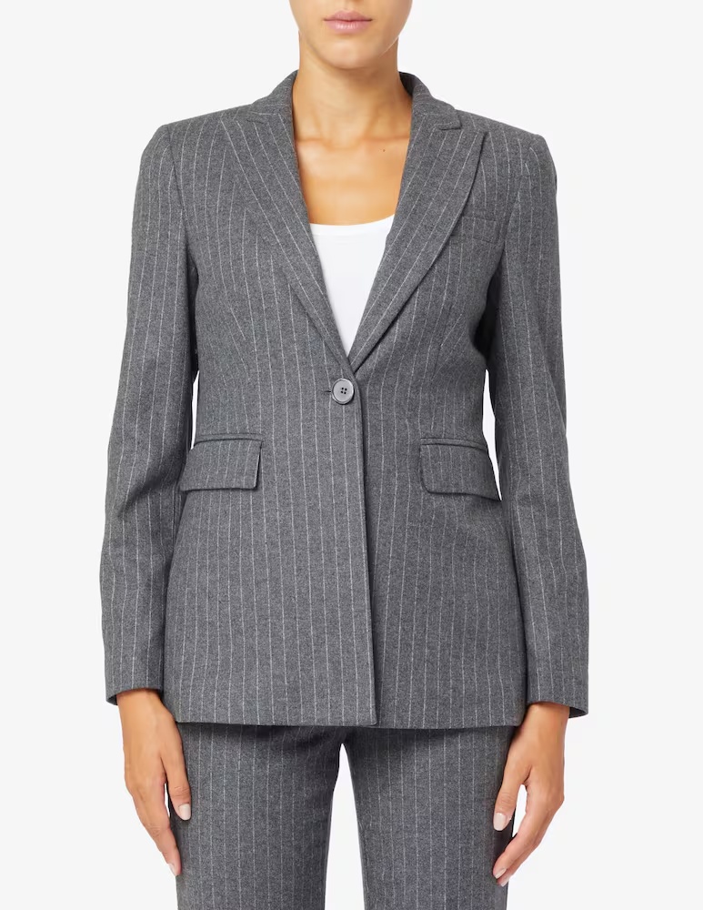 Блейзер в тонкую полоску из смесовой шерсти 24.7 Studio, серый
Блейзер в тонкую полоску из смесовой шерсти 24.7 Studio, серый