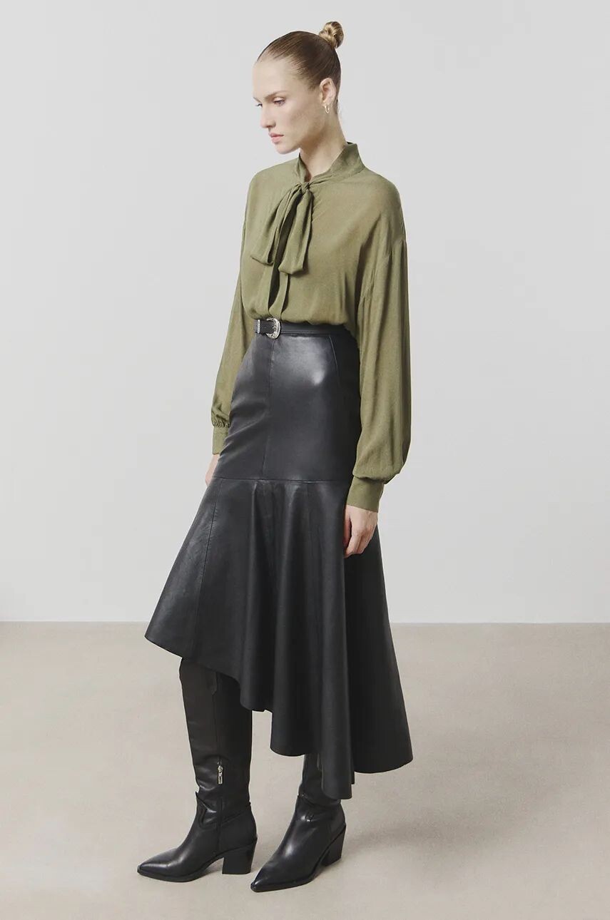 Кожаная юбка Answear Lab, черный 
Кожаная юбка Answear Lab, черный