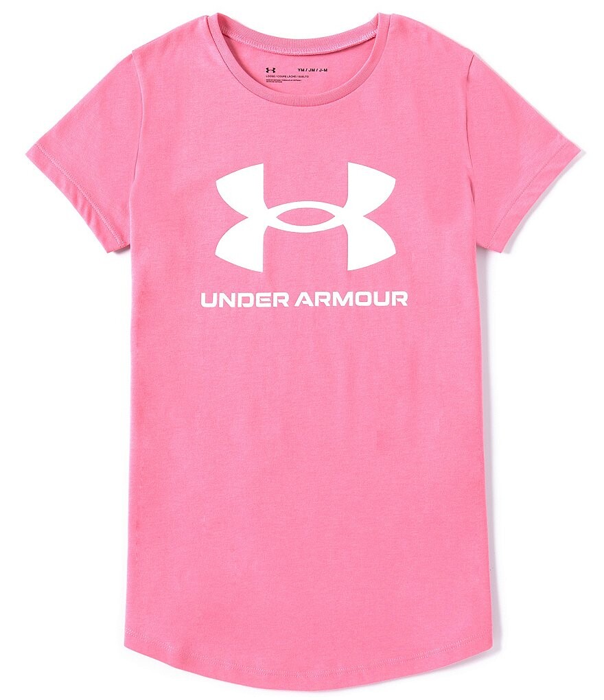 Футболка с короткими рукавами и логотипом в спортивном стиле Under Armour Big Girls 7–16 UA, розовый
Футболка с короткими рукавами и логотипом в спортивном стиле Under Armour Big Girls 7–16 UA, розовый
