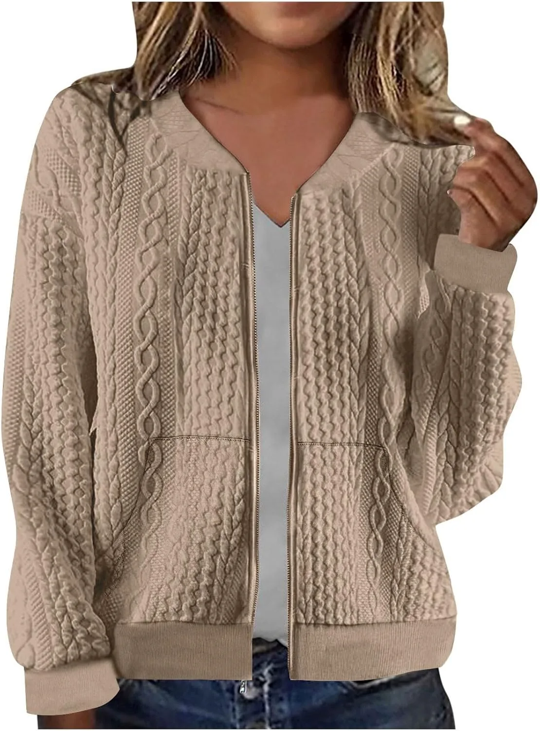 Свитшот Full Zip для женщин с длинным рукавом и карманами jxsoyen
Свитшот Full Zip для женщин с длинным рукавом и карманами jxsoyen