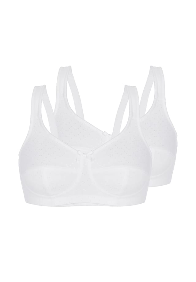 Мягкий жаккардовый бюстгальтер в горошек 2 шт. в упаковке Sassa, белый
Мягкий жаккардовый бюстгальтер в горошек 2 шт. в упаковке Sassa, белый