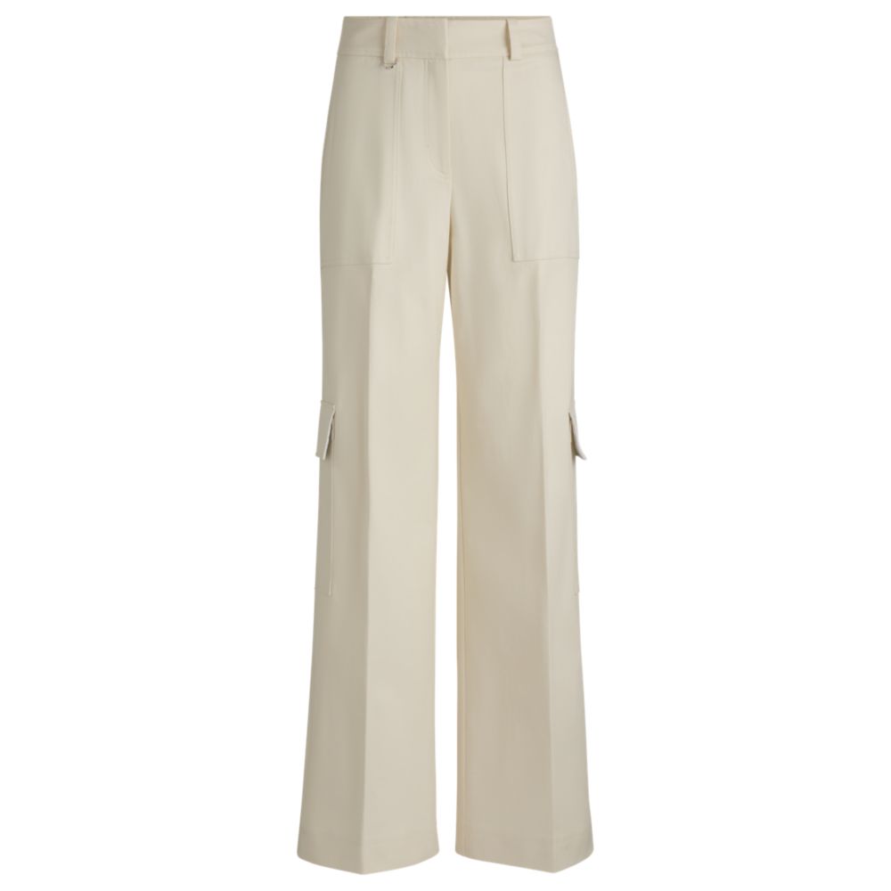 Свободные брюки-карго из эластичного хлопкового твила BOSS, белый
Свободные брюки-карго из эластичного хлопкового твила BOSS, белый