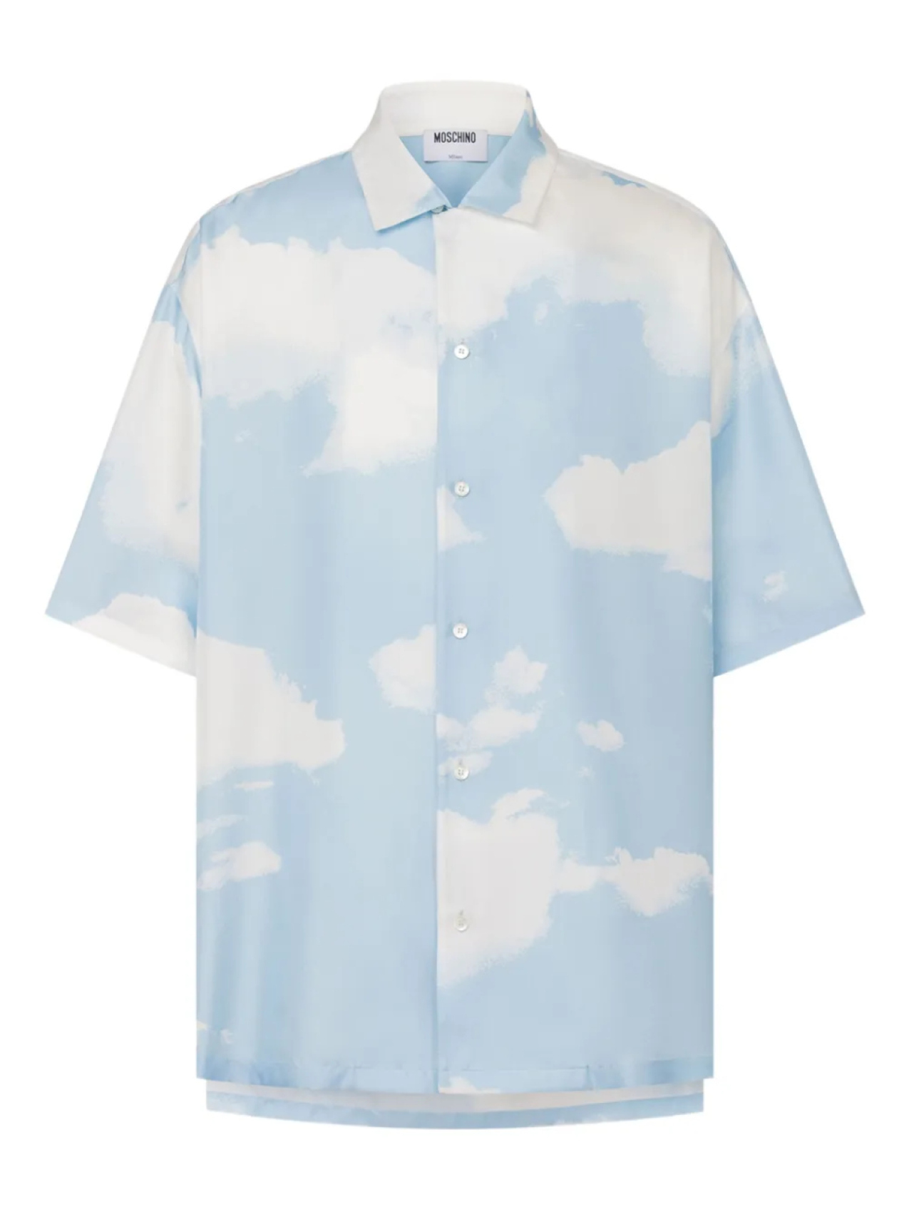 Шелковая рубашка Moschino, синий 
Шелковая рубашка Moschino, синий