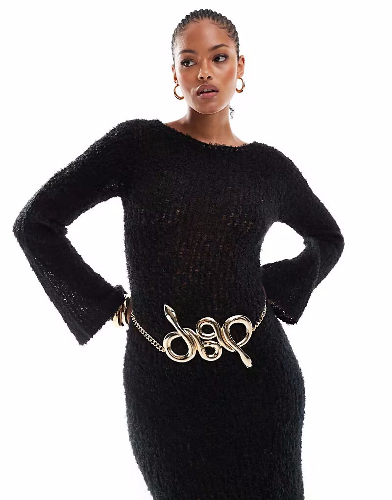 Ремень-цепочка из змеиного плетения, золотистый Asos Design
Ремень-цепочка из змеиного плетения, золотистый Asos Design