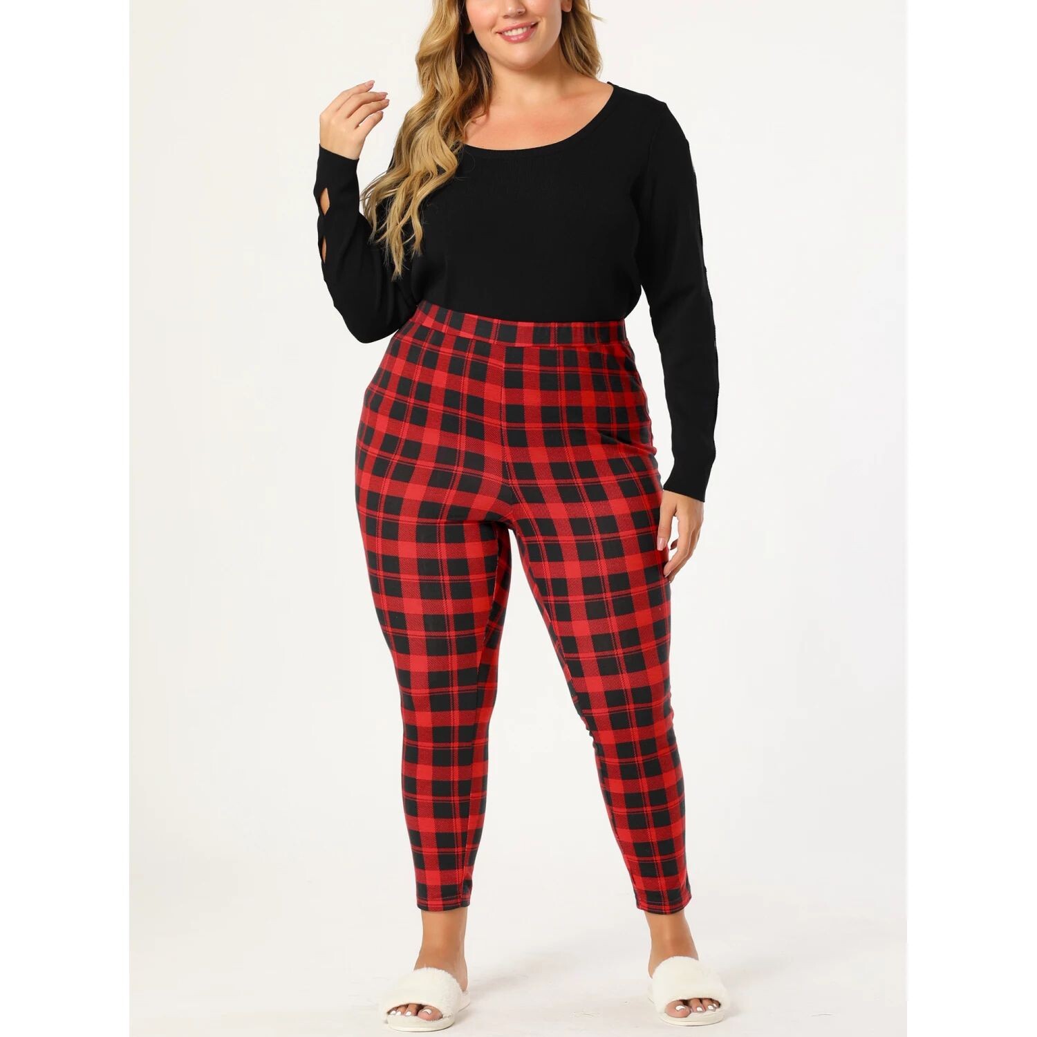 Женские тонкие эластичные рождественские пижамы в клетку больших размеров, пижамы для сна Agnes Orinda, красный
Женские тонкие эластичные рождественские пижамы в клетку больших размеров, пижамы для сна Agnes Orinda, красный