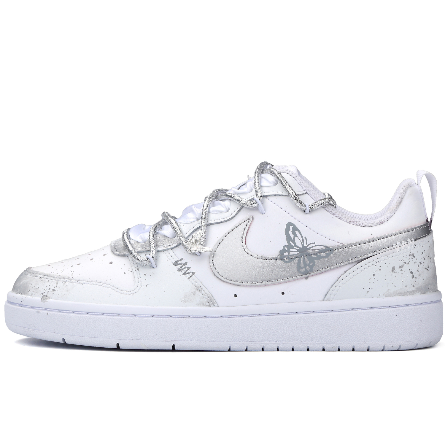 Nike Court Borough Противоскользящие Износостойкие Низкие Детские Скейтбординговые Кроссовки Серебристо-Белые Подростковые 
Nike Court Borough Противоскользящие Износостойкие Низкие Детские Скейтбординговые Кроссовки Серебристо-Белые Подростковые