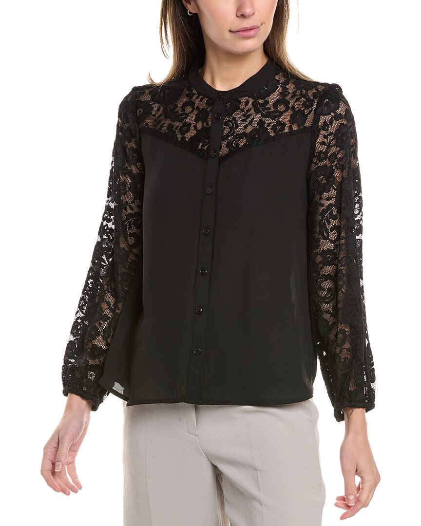 Блузка с кружевными вставками Vince Camuto, черный
Блузка с кружевными вставками Vince Camuto, черный