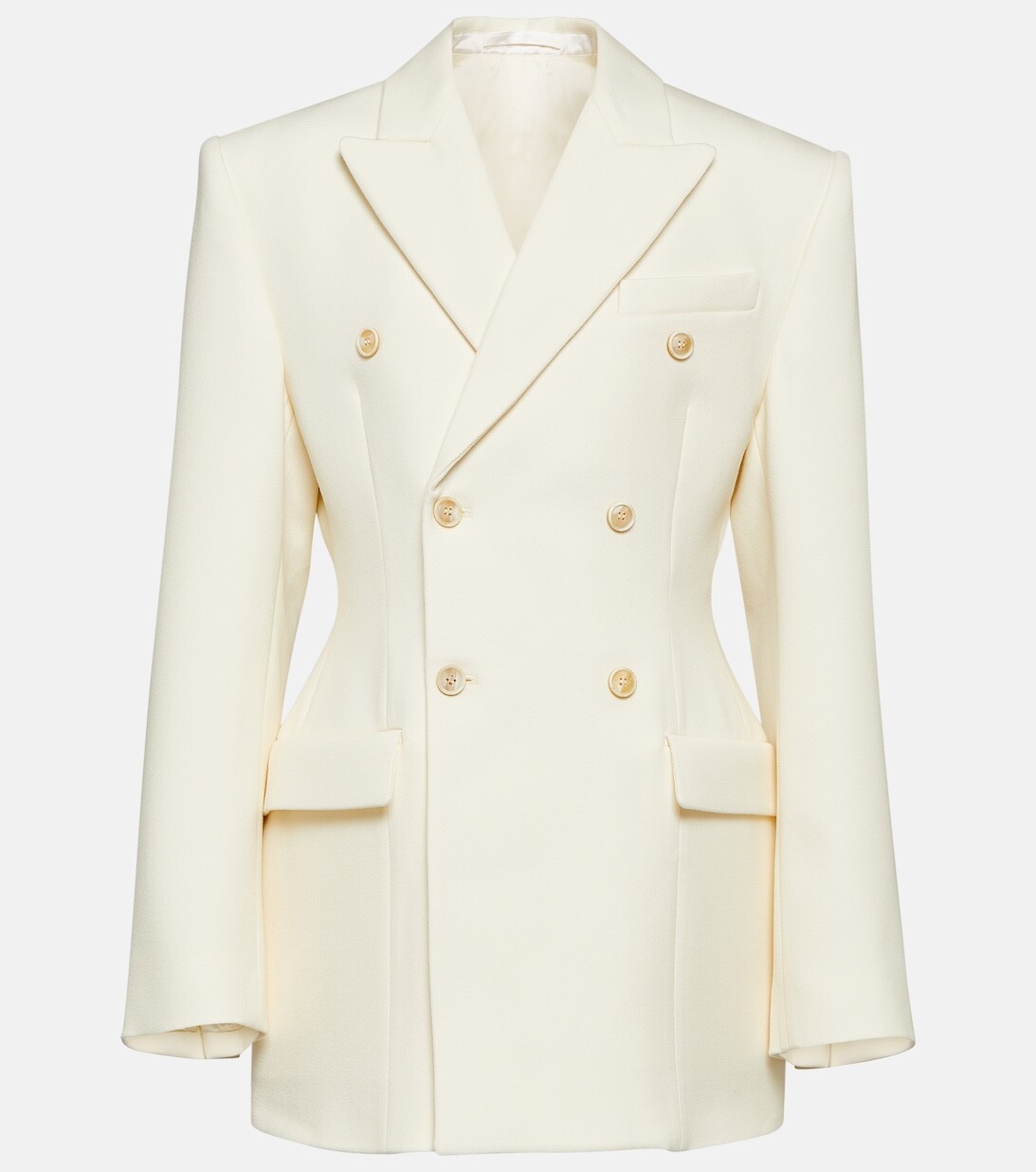 Контурный двубортный шерстяной блейзер WARDROBE.NYC, белый
Контурный двубортный шерстяной блейзер WARDROBE.NYC, белый