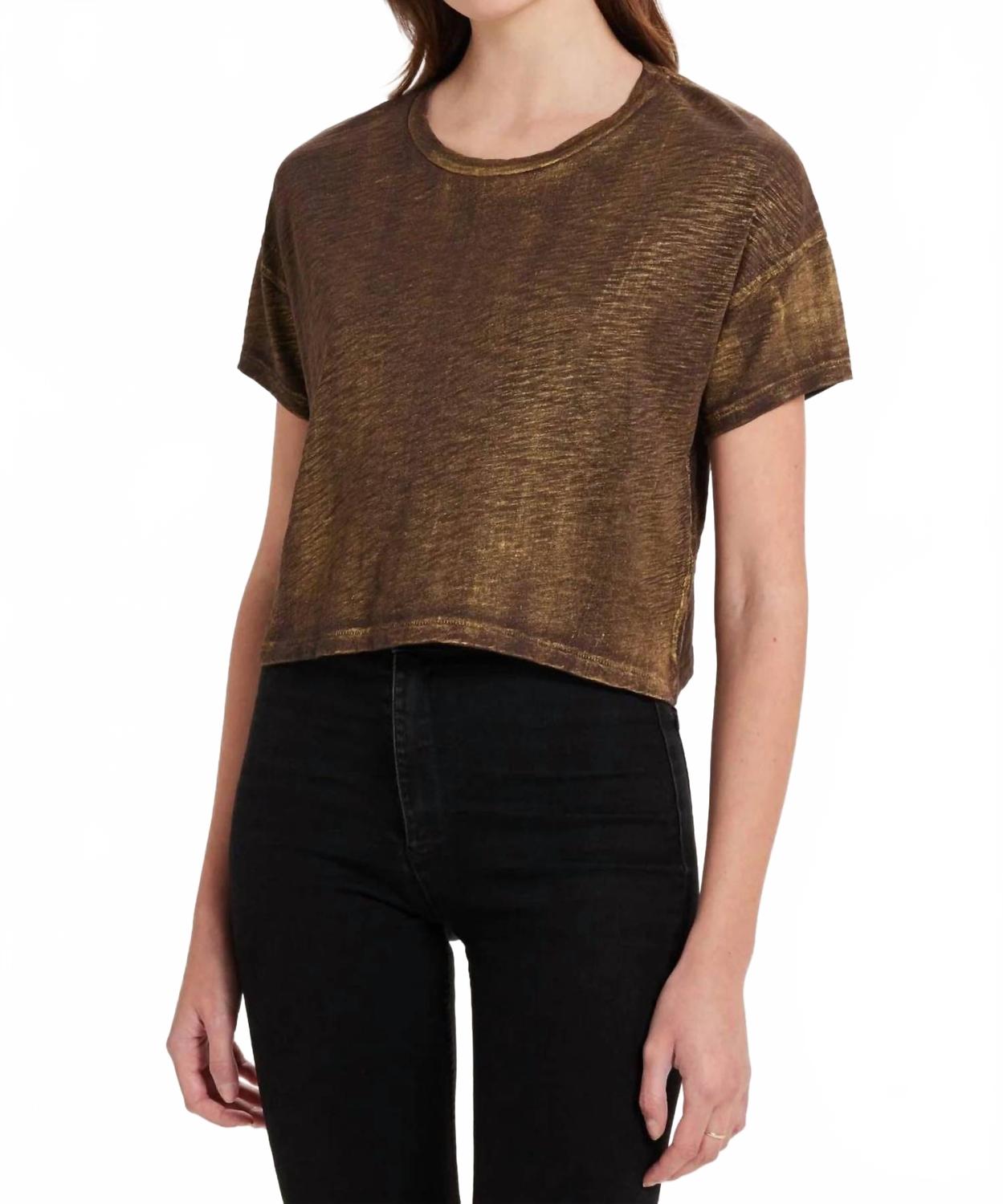 Золотистый короткий топ с металлическим блеском Goldie Lewinter, золотой
Золотистый короткий топ с металлическим блеском Goldie Lewinter, золотой