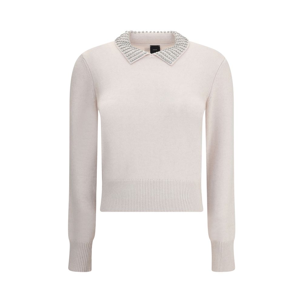 Свитер с воротником, украшенным стразами Pinko, серый
Свитер с воротником, украшенным стразами Pinko, серый