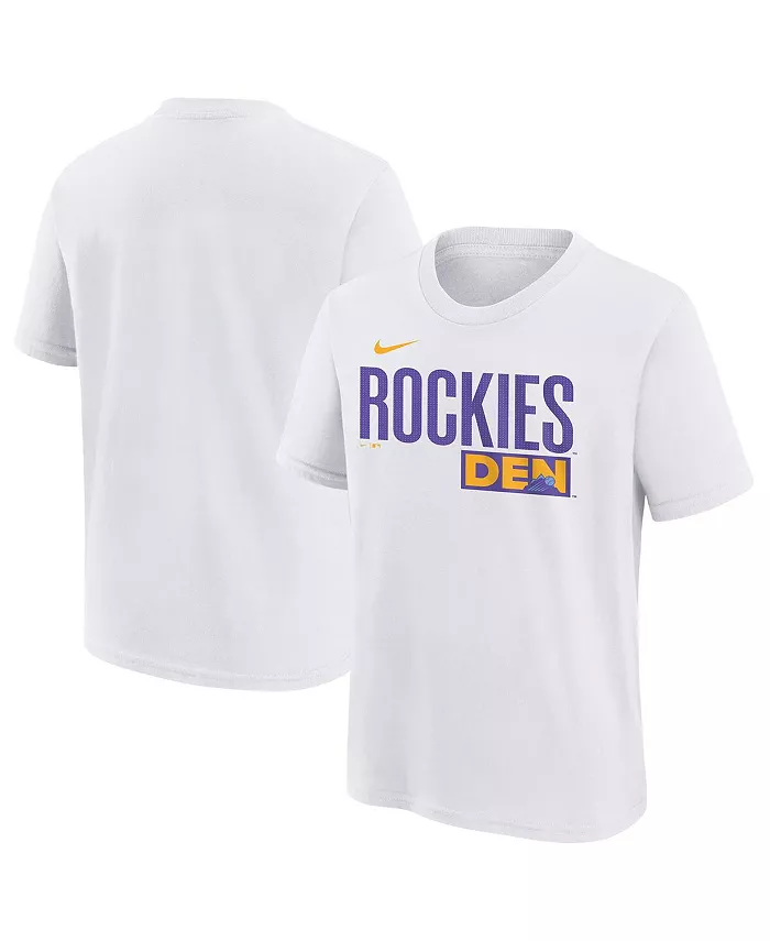 Футболка с принтом Colorado Rockies 2025 City Connect Wordmark для мальчиков и девочек, белая Nike
Футболка с принтом Colorado Rockies 2025 City Connect Wordmark для мальчиков и девочек, белая Nike