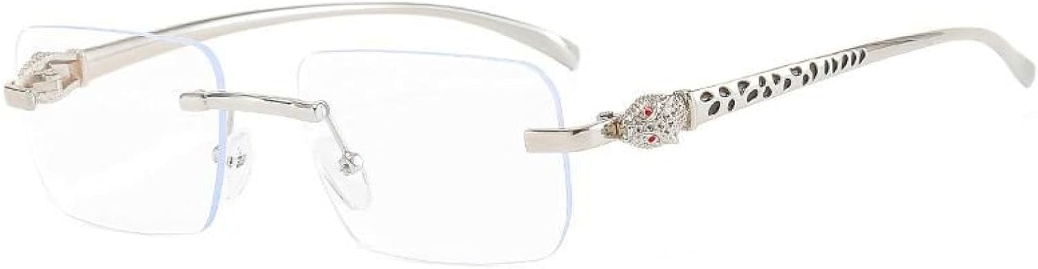 Винтажные солнцезащитные очки без оправы, маленькие, для женщин и мужчин, роскошные, для путешествий и вождения, с металлическим рисунком в виде головы леопарда TVTBBVV, Silver Clear
Винтажные солнцезащитные очки без оправы, маленькие, для женщин и мужчин, роскошные, для путешествий и вождения, с металлическим рисунком в виде головы леопарда TVTBBVV, Silver Clear