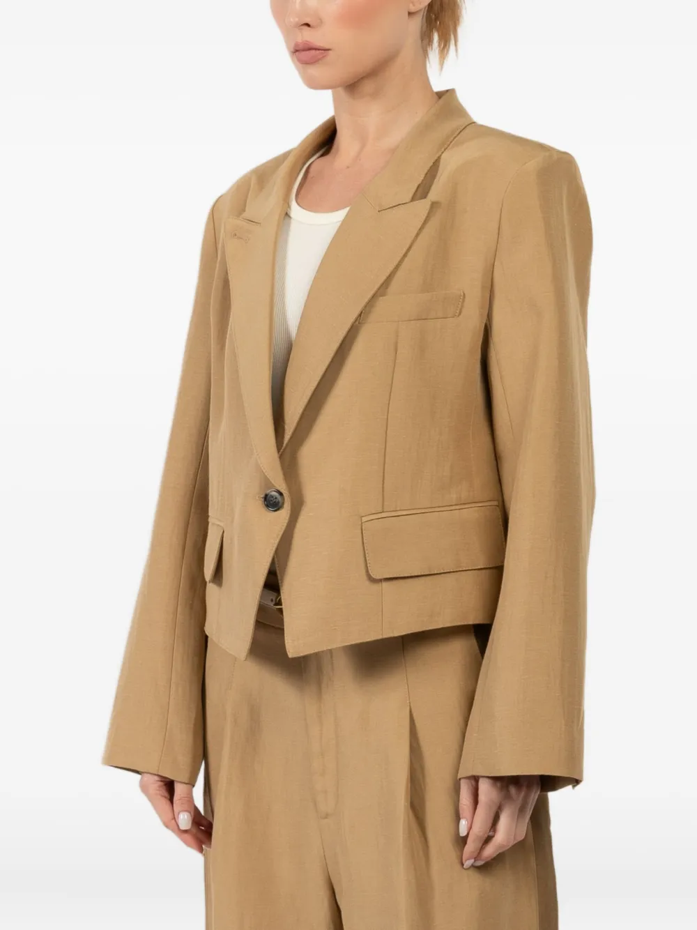 Укороченный блейзер на одной пуговице Smythe, нейтральный
Укороченный блейзер на одной пуговице Smythe, нейтральный