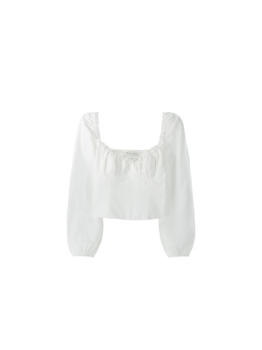 Лонгслив Bershka, белый
Лонгслив Bershka, белый