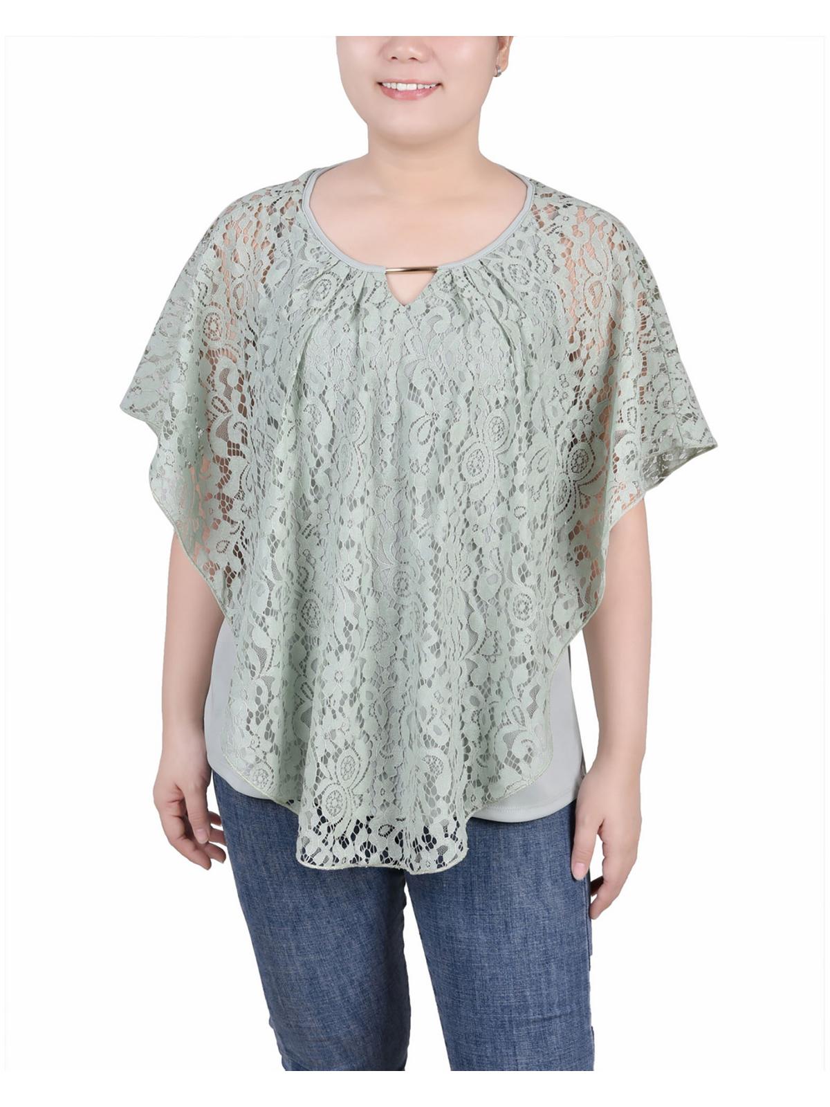 Женская блузка-пончо с кружевным накладным рукавом Petites NY Collection, цвет frosty green
Женская блузка-пончо с кружевным накладным рукавом Petites NY Collection, цвет frosty green