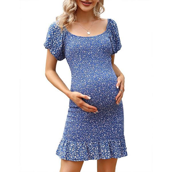 Платье для беременных с квадратным вырезом, цветочным принтом и рюшами по подолу Yesfashion, Sky Blue
Платье для беременных с квадратным вырезом, цветочным принтом и рюшами по подолу Yesfashion, Sky Blue