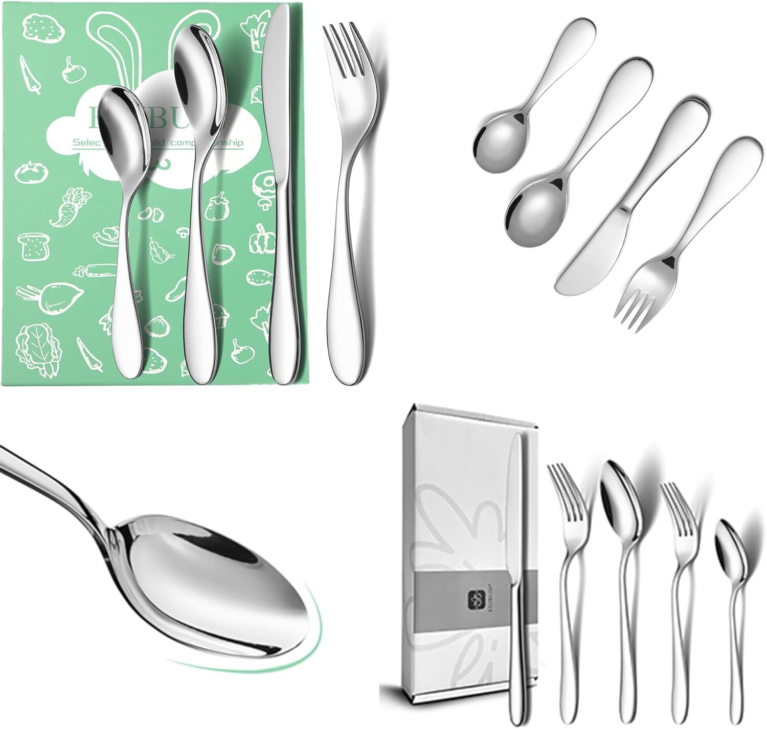 Набор столовых приборов для взрослых из 20 предметов и набор столовых приборов для детей из 4 предметов EIUBUIE
Набор столовых приборов для взрослых из 20 предметов и набор столовых приборов для детей из 4 предметов EIUBUIE