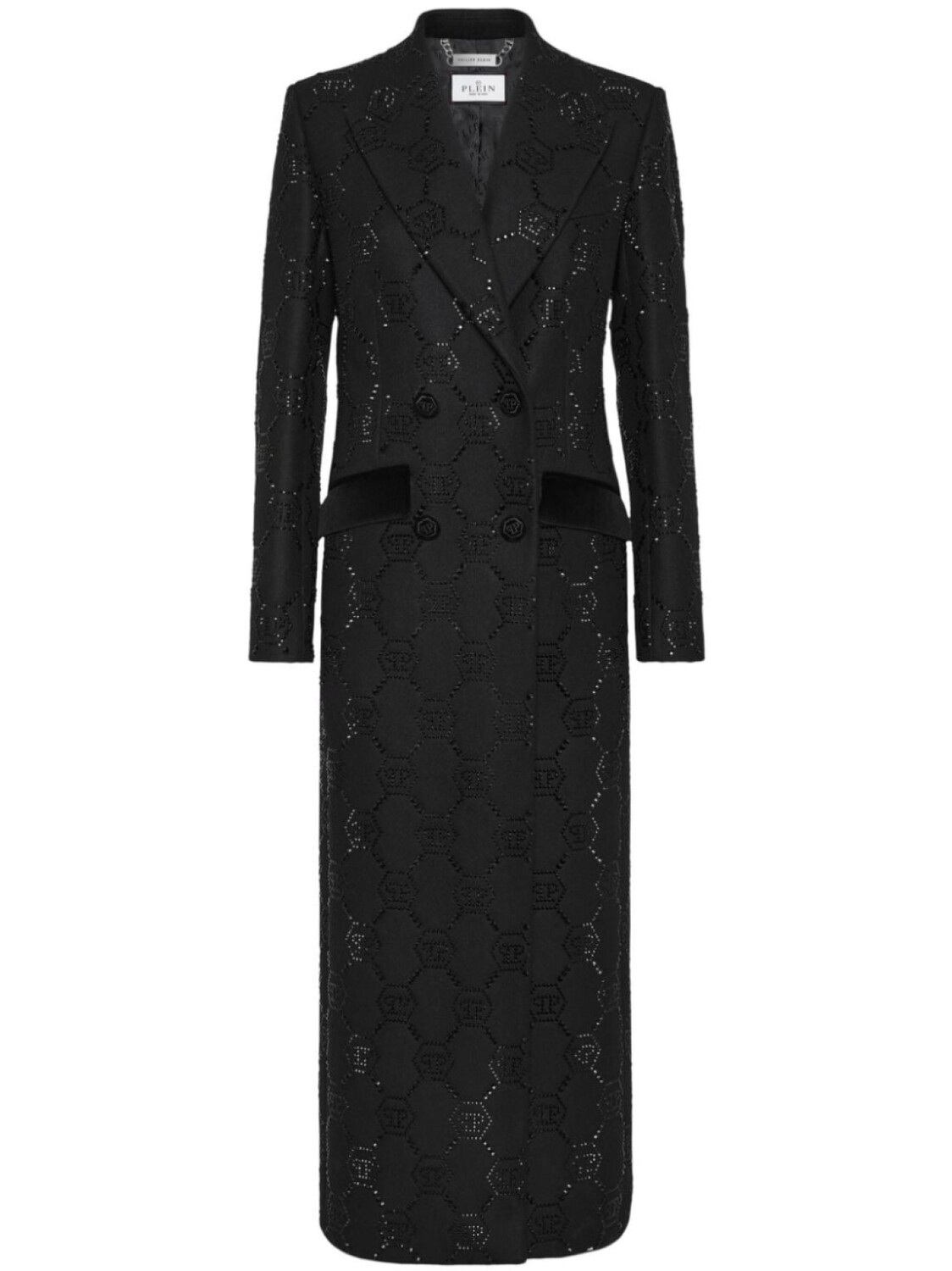 Philipp Plein двубортное пальто с монограммой, черный
Philipp Plein двубортное пальто с монограммой, черный