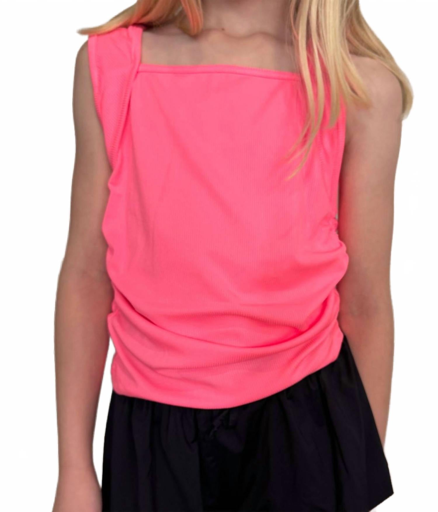 Подростковая майка с квадратным вырезом и сборками в неоново-розовом цвете Mia
Подростковая майка с квадратным вырезом и сборками в неоново-розовом цвете Mia