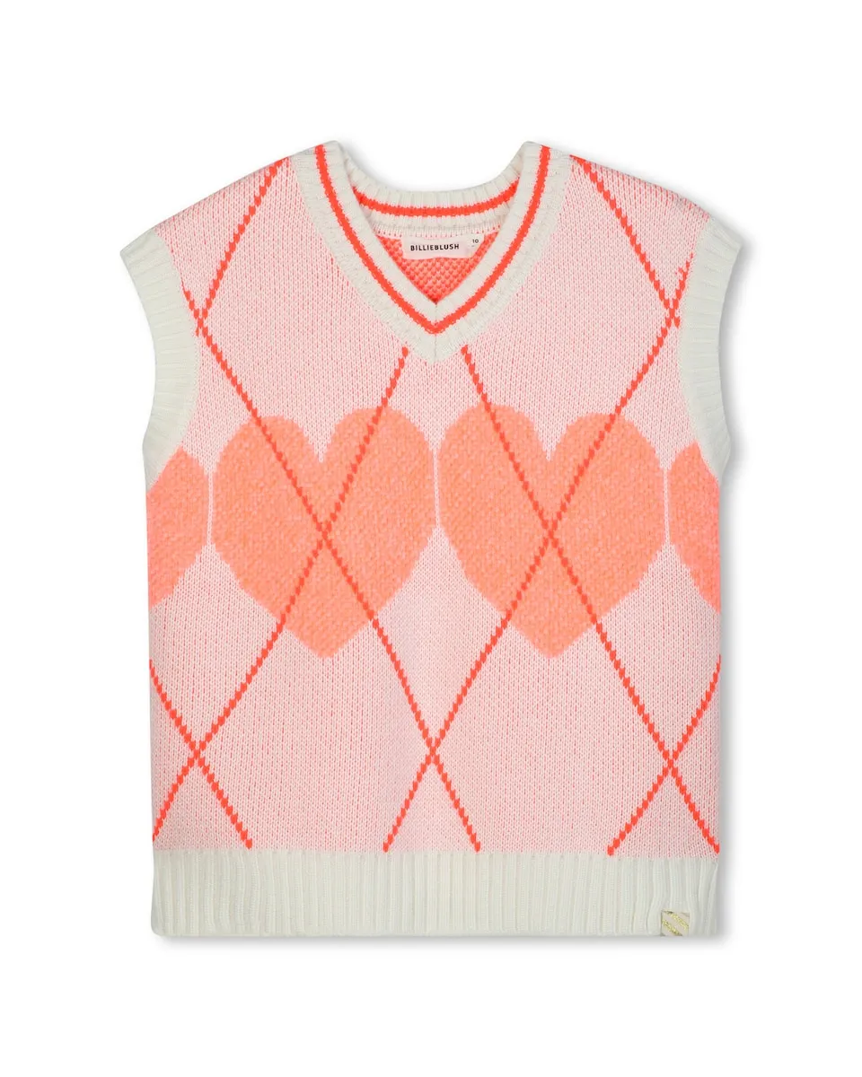 Детский жаккардовый джемпер с V-образным вырезом Billieblush, лососевый
Детский жаккардовый джемпер с V-образным вырезом Billieblush, лососевый