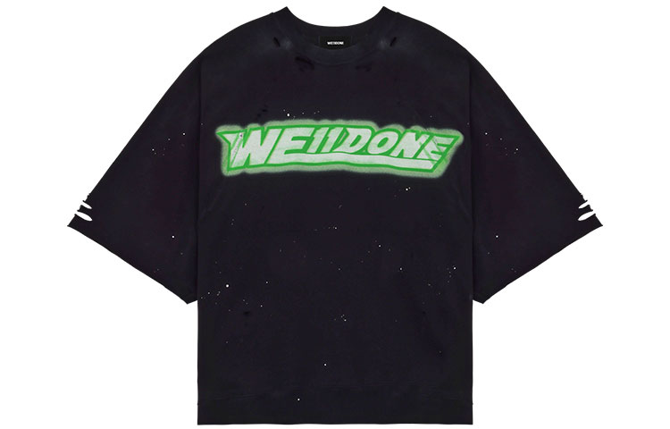 Винтажная постиранная футболка WE11DONE, черный 
Винтажная постиранная футболка WE11DONE, черный