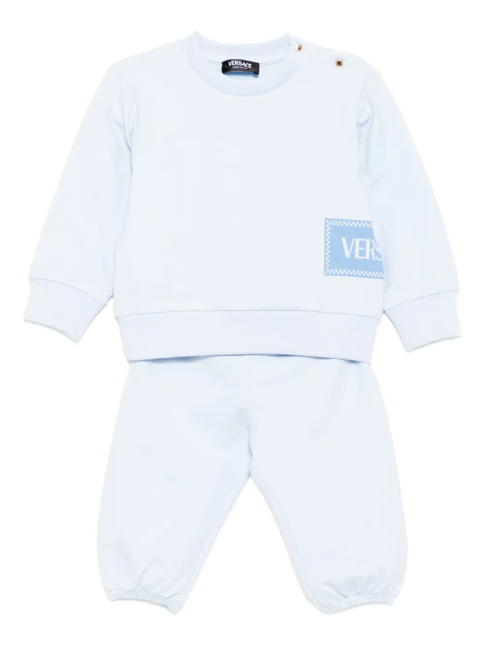 Комплект для новорожденного с логотипом Versace Kids, синий
Комплект для новорожденного с логотипом Versace Kids, синий