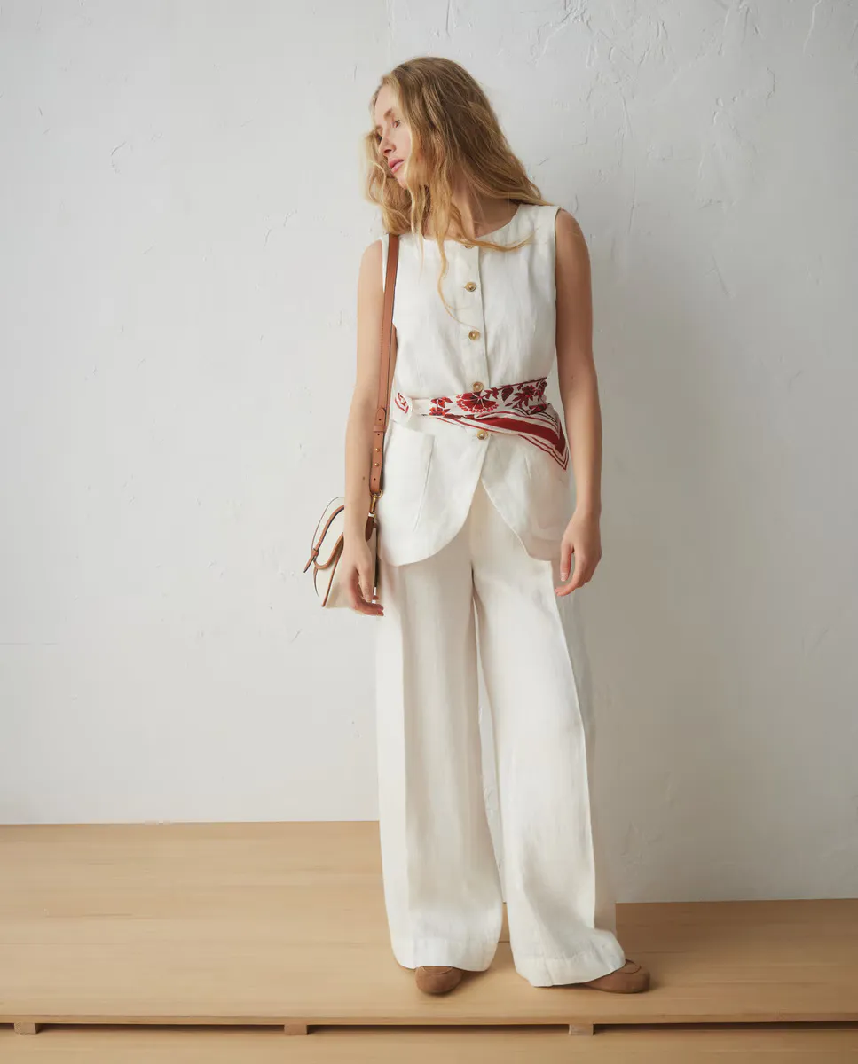 Широкие льняные брюки для женщин Lloyd's, белый
Широкие льняные брюки для женщин Lloyd's, белый