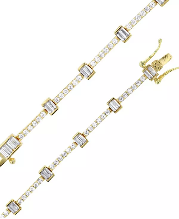 Теннисный браслет круглой и багетной огранки с кубическими цирконами из стерлингового серебра с 14-каратным золотом Macy'S, gold
Теннисный браслет круглой и багетной огранки с кубическими цирконами из стерлингового серебра с 14-каратным золотом Macy'S, gold