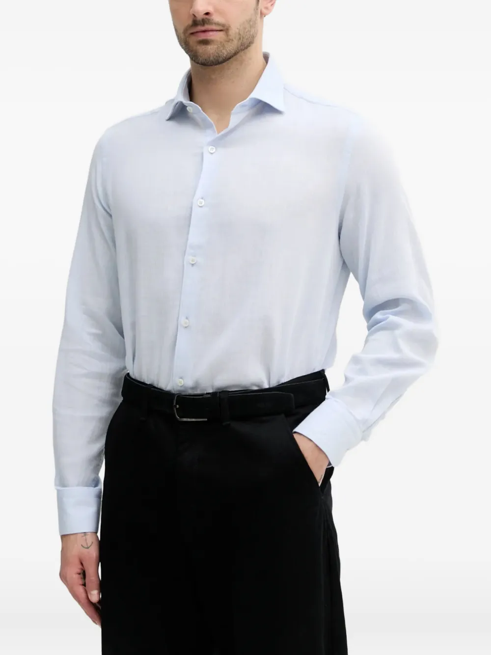 Рубашка в мелкую клетку с длинными рукавами Paul & Shark, синий 
Рубашка в мелкую клетку с длинными рукавами Paul & Shark, синий