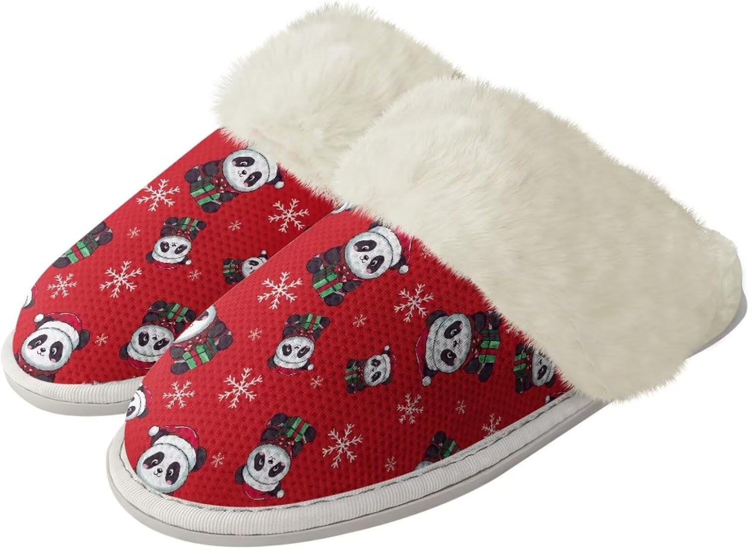 Тапочки Srengjodk для женщин и мужчин, хлопковые фланелевые тапочки с меховой отделкой, домашние тапочки для него и для нее, размер 36-47, Xmas Panda Print
Тапочки Srengjodk для женщин и мужчин, хлопковые фланелевые тапочки с меховой отделкой, домашние тапочки для него и для нее, размер 36-47, Xmas Panda Print