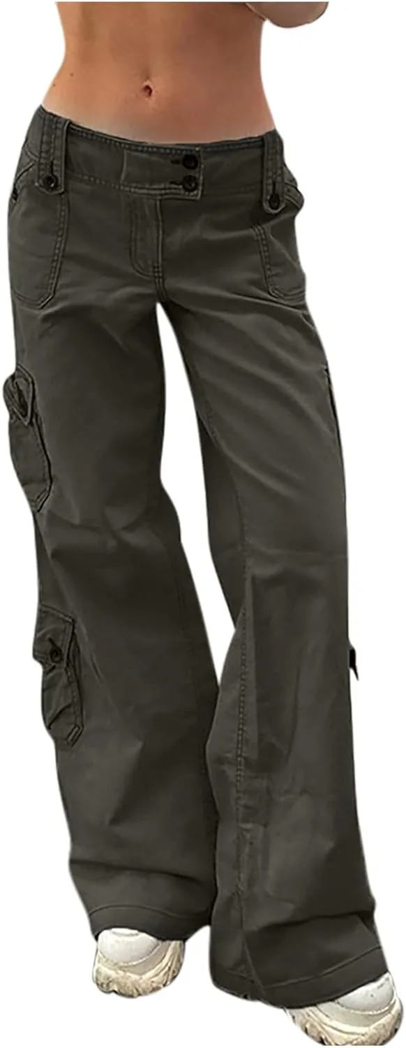 Женские прямые широкие карго джинсы с низкой посадкой Akklian
Женские прямые широкие карго джинсы с низкой посадкой Akklian