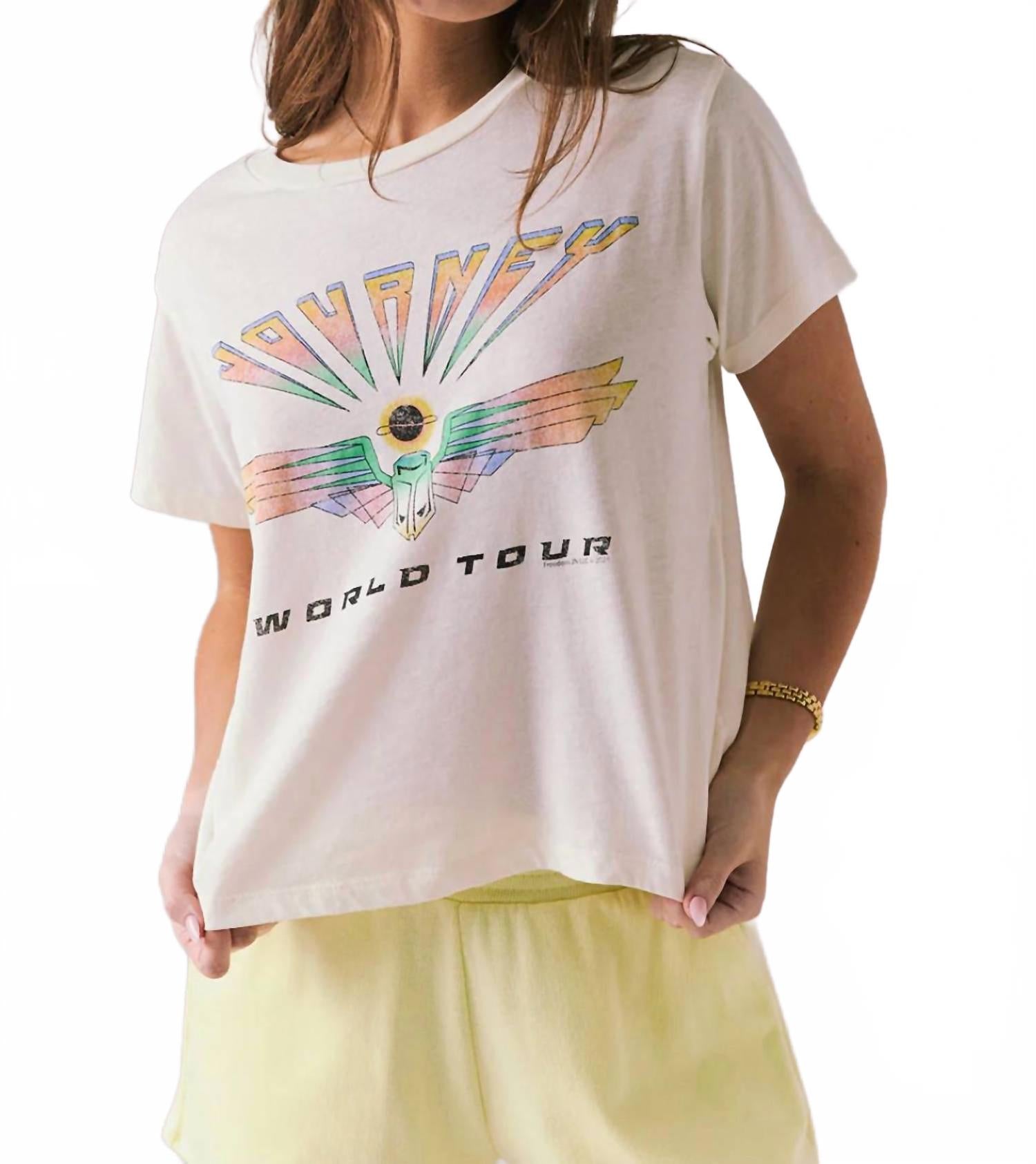 Футболка Journey World Tour с принтом в звездном белом цвете Chaser
Футболка Journey World Tour с принтом в звездном белом цвете Chaser