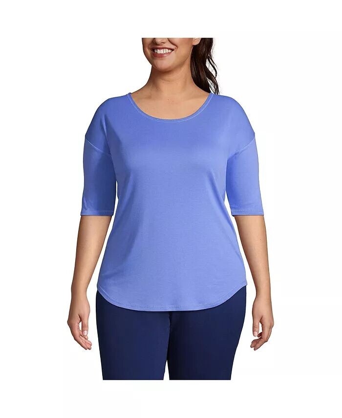 Плюс размер Supima Микро модальный топ с балетным вырезом и изогнутым подолом с рукавами до локтя Lands' End, синий
Плюс размер Supima Микро модальный топ с балетным вырезом и изогнутым подолом с рукавами до локтя Lands' End, синий