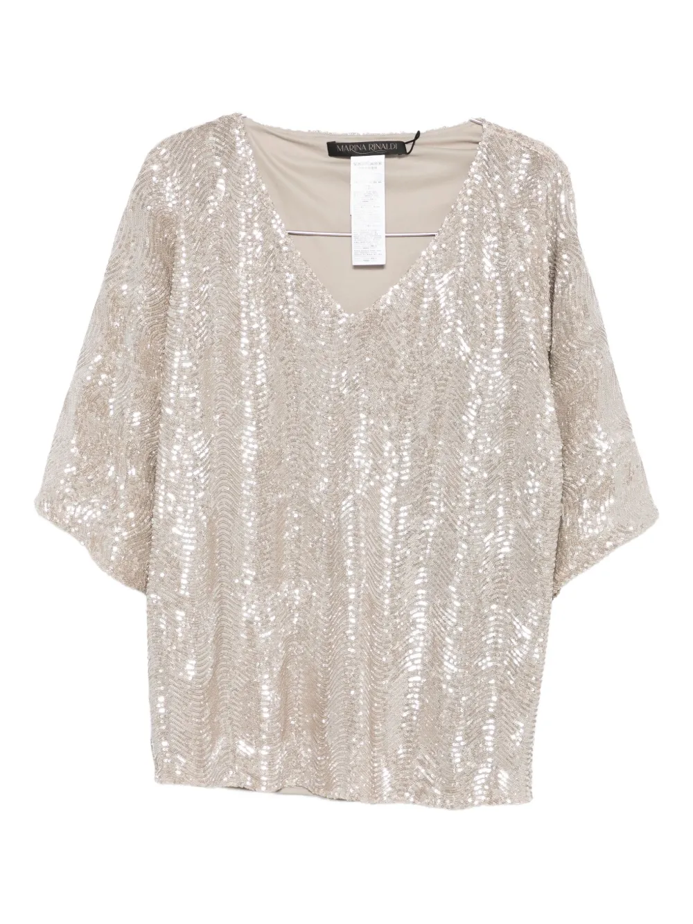 Блузка с V-образным вырезом, украшенная пайетками Marina Rinaldi, серый
Блузка с V-образным вырезом, украшенная пайетками Marina Rinaldi, серый