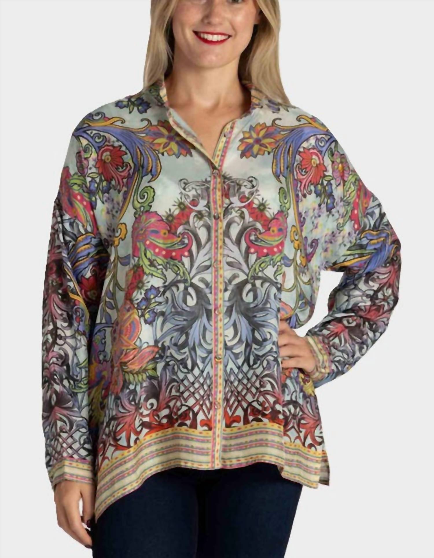 Оверсайз блуза Audrey в цвете акаи Johnny Was, Akai
Оверсайз блуза Audrey в цвете акаи Johnny Was, Akai