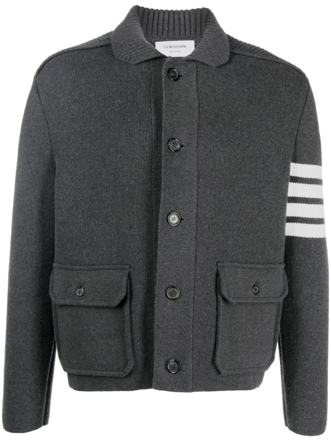 Кардиган с отделкой в полоску Thom Browne, серый
Кардиган с отделкой в полоску Thom Browne, серый