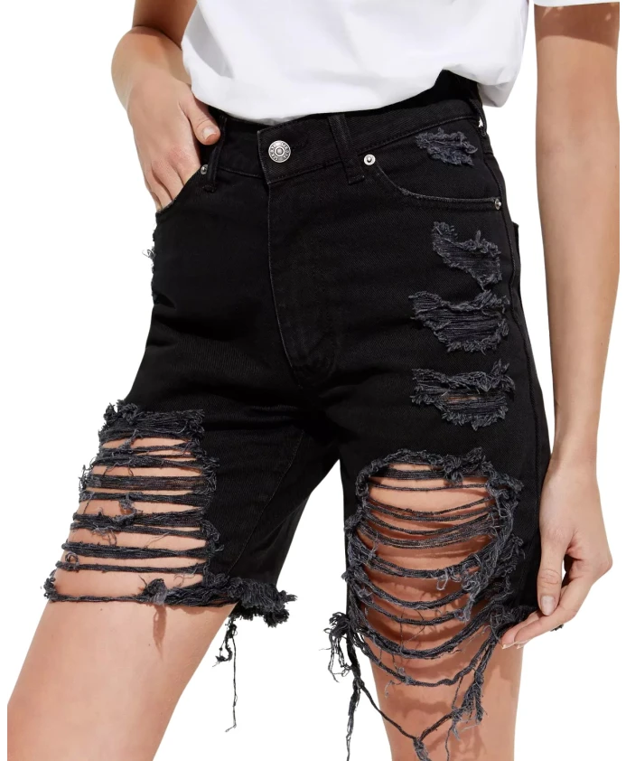 Черные рваные женские шорты Ser.O.Ya, черный
Черные рваные женские шорты Ser.O.Ya, черный