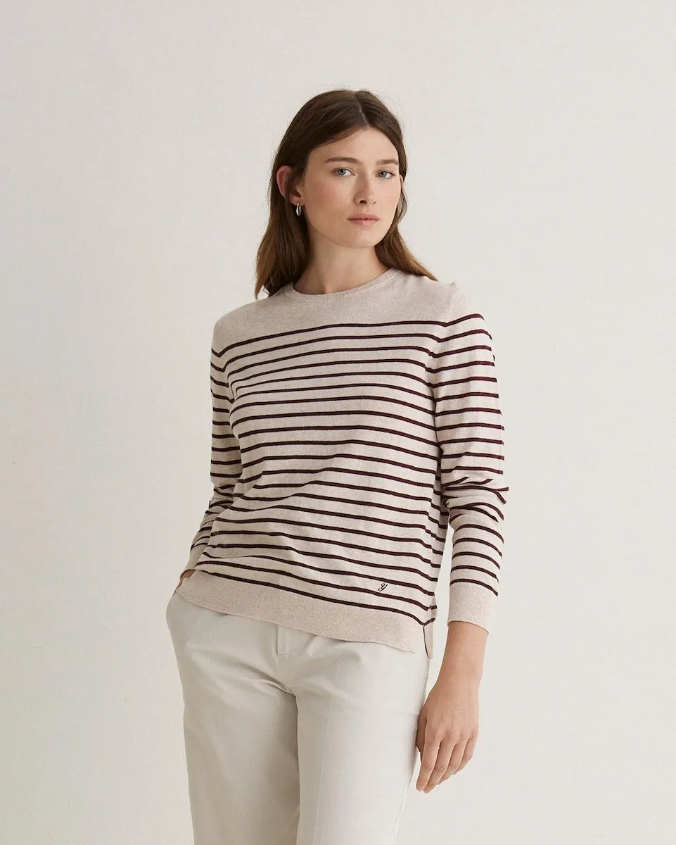 Женский джемпер с круглым вырезом и полосатым узором Yerse, бежевый/коричневый
Женский джемпер с круглым вырезом и полосатым узором Yerse, бежевый/коричневый