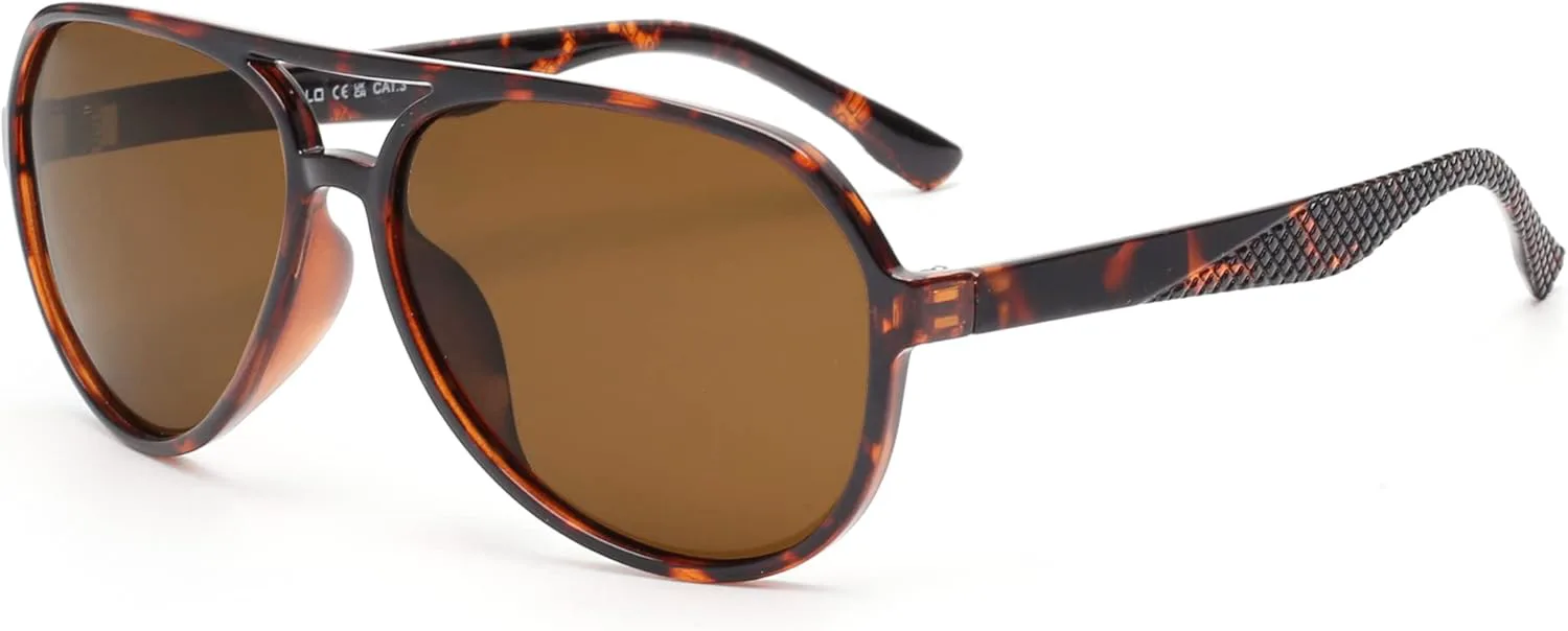 Поляризованные солнцезащитные очки-авиаторы JIM HALO для мужчин и женщин, большие пластиковые очки для вождения, #2 Tortoise Frame / Polarized Brown Lens
Поляризованные солнцезащитные очки-авиаторы JIM HALO для мужчин и женщин, большие пластиковые очки для вождения, #2 Tortoise Frame / Polarized Brown Lens