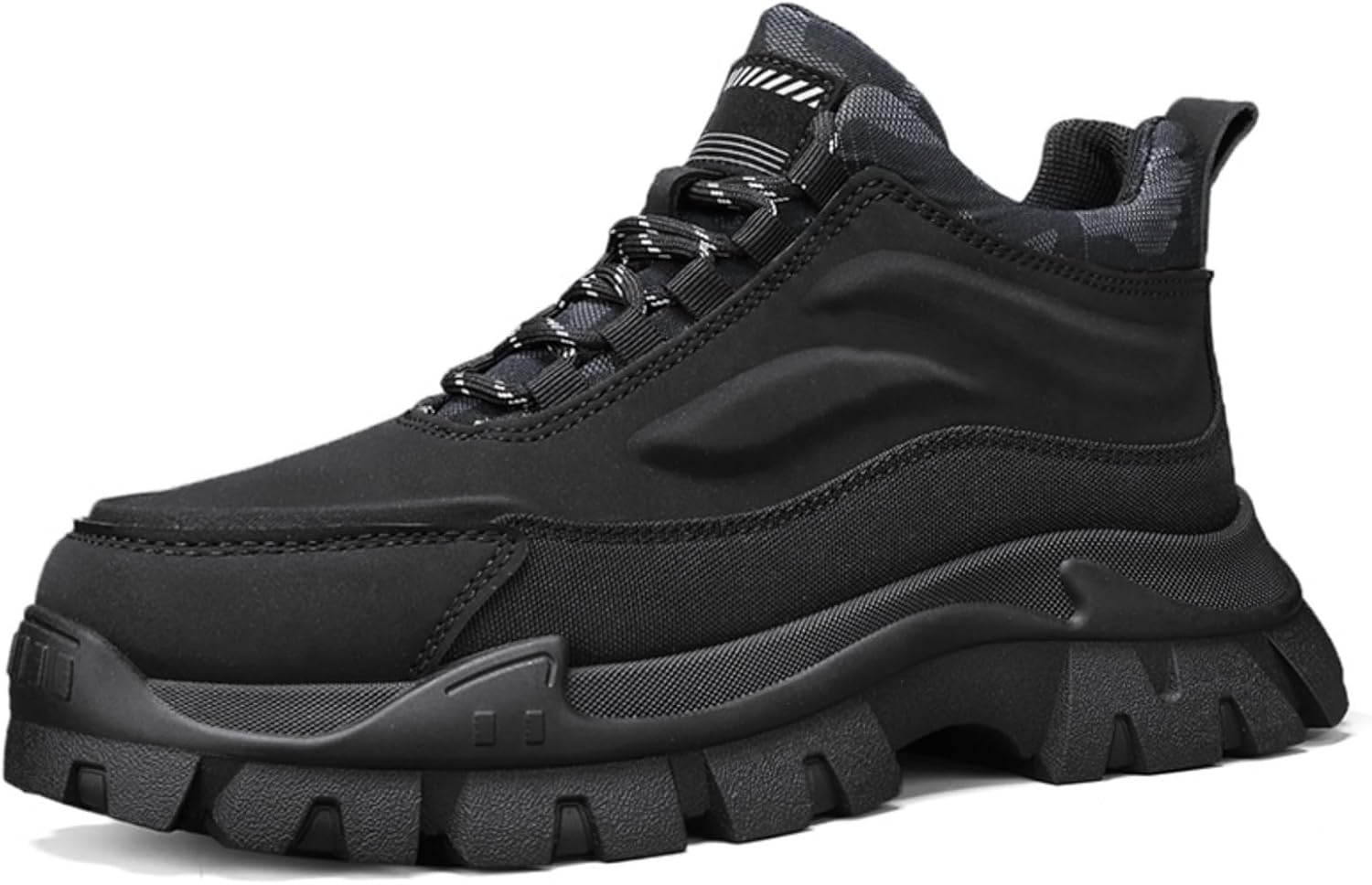 Мужские высокие кроссовки для походов на открытом воздухе с текстурированной кожей и противоскользящей утолщенной подошвой для прогулок, кемпинга и повседневного использования Lshwcift, черный
Мужские высокие кроссовки для походов на открытом воздухе с текстурированной кожей и противоскользящей утолщенной подошвой для прогулок, кемпинга и повседневного использования Lshwcift, черный