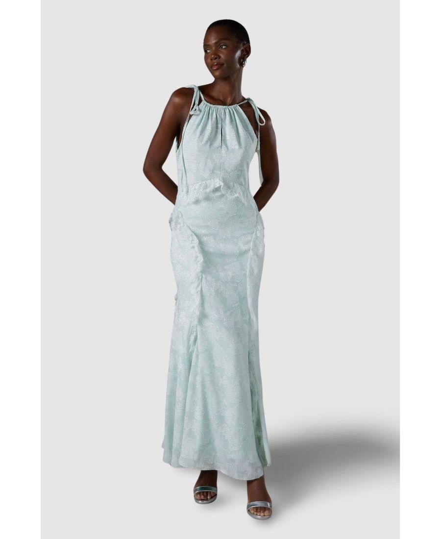 Женское жаккардовое макси-платье с воротником-халтером и оборками Coast, Mint
Женское жаккардовое макси-платье с воротником-халтером и оборками Coast, Mint