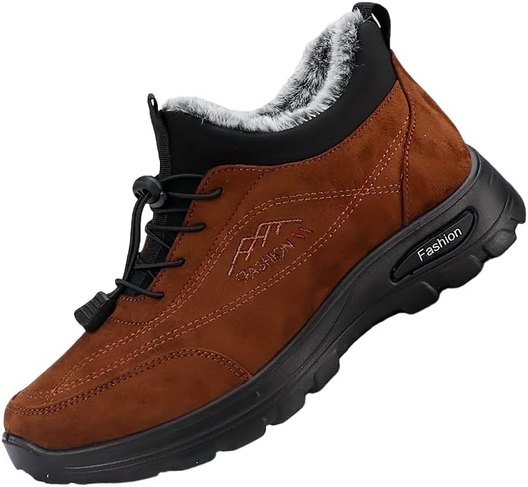 Мужская теплая и удобная зимняя обувь - короткие ботинки с противоскользящей подошвой, с плюшевой подкладкой, модная обувь Hoalox, коричневый
Мужская теплая и удобная зимняя обувь - короткие ботинки с противоскользящей подошвой, с плюшевой подкладкой, модная обувь Hoalox, коричневый
