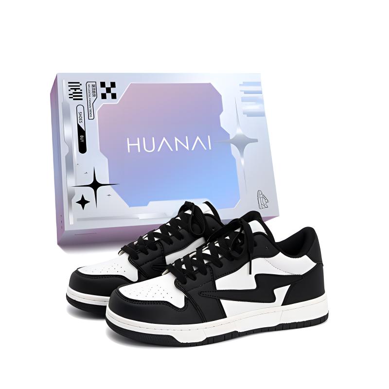 HUANAI Износостойкие дышащие низкие скейтерские кроссовки унисекс черно-белые, цвет Black White
HUANAI Износостойкие дышащие низкие скейтерские кроссовки унисекс черно-белые, цвет Black White