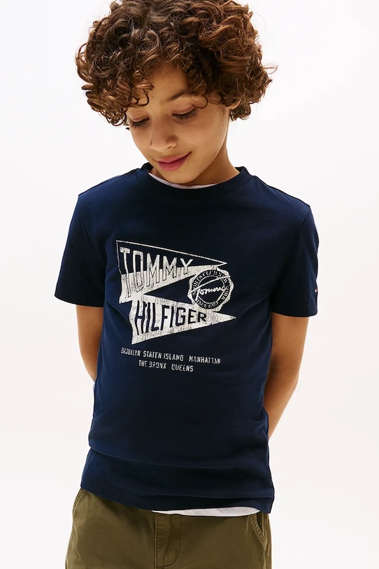Детская хлопковая футболка Tommy Hilfiger, темно-синий
Детская хлопковая футболка Tommy Hilfiger, темно-синий